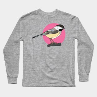 Black Capped Chickadee Long Sleeve T-Shirt